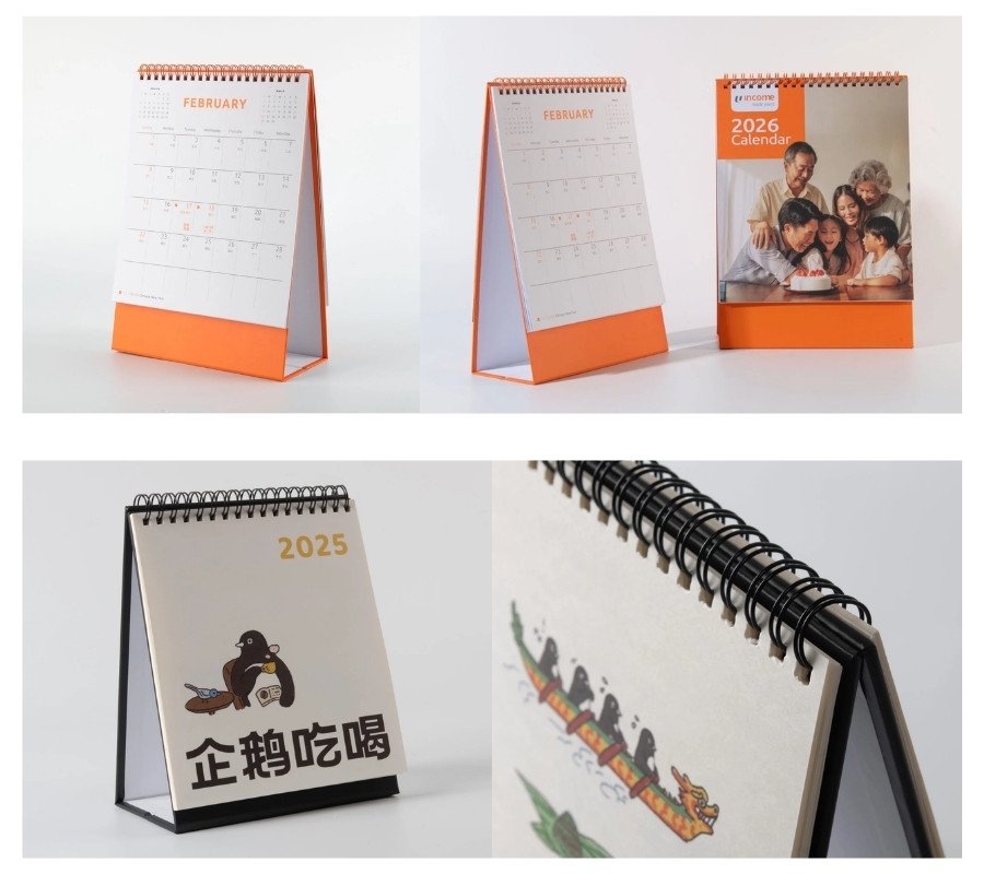 Examples of desk calendars in various designs